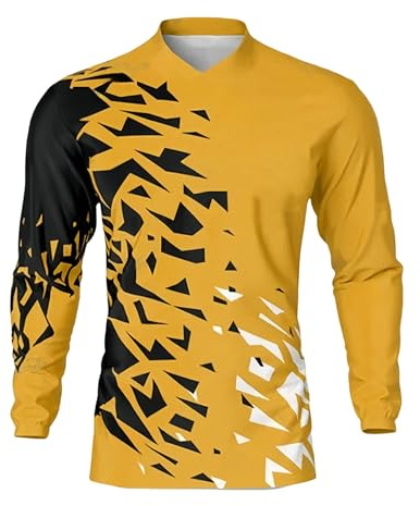 MTB Trikot, Herren Mountainbike Jersey Shirt Langarm Bike Top Summer Bicycle Sportswear Clothing Shirt Downhill Fahrrad Jersey