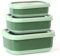 WELTOKE 3 Stück Brotdose Edelstahl Set mit Deckel, Bento Box Edelstahl, Lunchbox Erwachsene Edelstahl mit Rutschfester Außenseite, Lunchbox Mikrowellengeeignet, Spülmaschinen & Gefriergeeignet