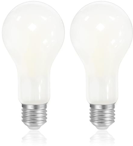 FLSNT E27 LED Warmweiß Ersetzt 200W, 18W A70 Birne Extra Hell 3000 Lumen, 3000K Warmweiß Leuchtmittel, Nicht Dimmbar, 2 Stück