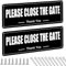 2-Pack Please Keep Gate Closed Sign, 3.5 x 9.8 Inches Dog Warning Signs Rust Free Aluminum, UV Protected, Resistant Durable Ink, Weather/Fade Resistant, Easy to Install and Read (BLACK-A)