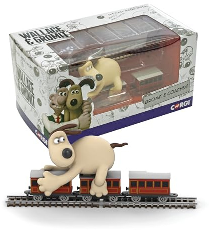 Corgi Diecast Train Toy CC80603 Wallace & Gromit - The Wrong Trousers | Gromit & Coaches, Train Gifts for Men, Women & Kids, Die Cast Model Gifts for Railway Enthusiasts