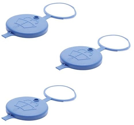 3 Pcs Replacement Car Washer Bottle Cap, Universal Blue Plastic Windshield Washer Reservoir Cap, Automobile Washer Wiper Cleaning Fluid Bottle Cover for Peugeot 2008 3008 01 307 308 408 508L