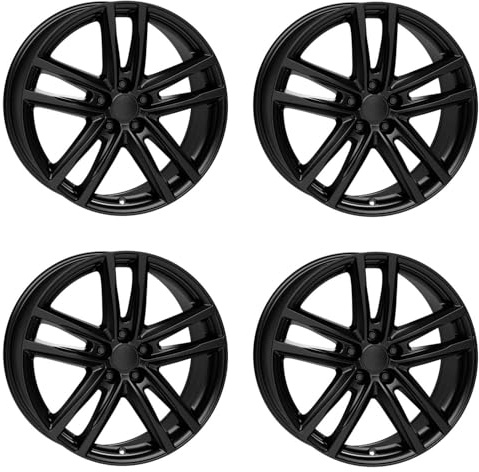 4x Rial Felgen Alufelgen X10 7.0Jx18 ET45 5x112 racing-schwarz kompatibel mit VOLKSWAGEN Beetle Caddy E-Golf EOS Golf Jetta Passat T-ROC T-Roc