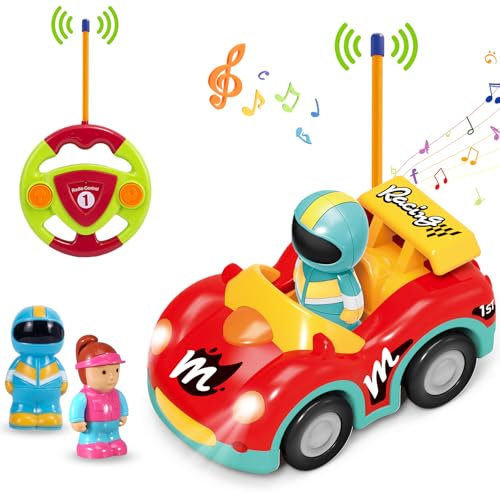 Pup Go Kleinkind RC Cartoon Rennwagen mit Musik und Lichtern, 2 austauschbare Puppen, das Erste Ferngesteuerte Auto für Jungen und Mädchen, 18 Monate+, Perfektes Geburtstags