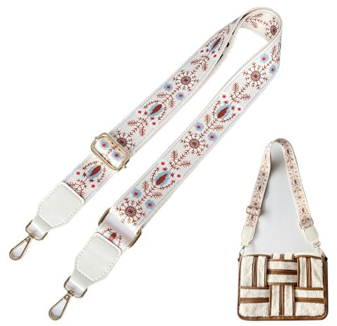 Zzcy Gurt für Bauchtasche 3.8cm Breit Verstellbarer Schulterriemen für Handtaschen & Umhängetaschen | Beige | Hochwertiges Leinwand