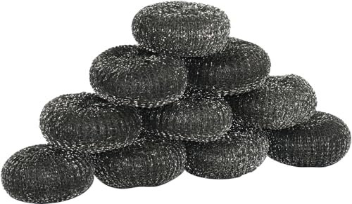 10 Large Galvanised Metal Scourers Heavy Duty for Tough Stains Rust Remove