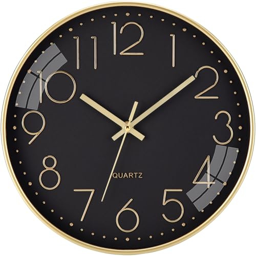 ACCSHINE Wanduhr Ohne Tickgeräusche Modern Küchenuhr 30cm | Lautlos Wanduhr Groß Batteriebetrieb Quarz Einfach zu Lesen für Wohnzimmer Küche Schlafzimmer Büro Schule