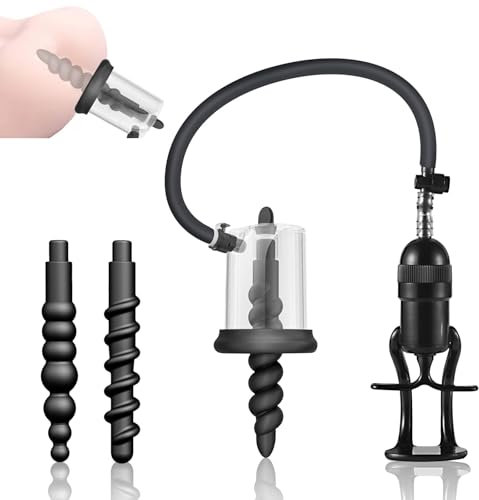 MFMYEE Silikon AnalPlug with Vacuum Pumpe, Prostata Massaager G-punkt Klitoris Stimulator Analdildo SM Extrem Sexspielzeug,Anus Suction Cup, Butt Plug Masturbator, Anal Training 3 Plug Stück