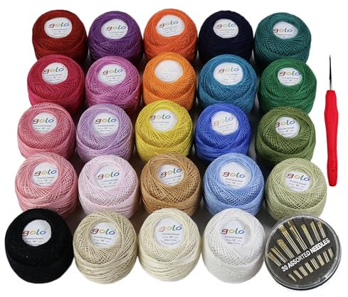 golo Häkelgarn 30 Garn 24 Farben 10 Grammzum Stickgarne Häkeln für handgestricktes Häkelgarn Gewinde häkeln