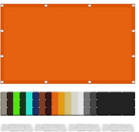 Voile d'ombrage Étanche 4 x 6 m UV Protection Tissu Ombrage Pergola Toile Ombrage Auvent avec Oeillets pour Jardin Extérieur Terrasse, Orange