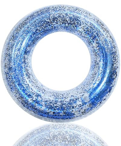 Schwimmring für Erwachsene Teenagern,Blua Pailletten Schwimmreifen Aufblasbar-Ring mit 90cm Durchmesser,Dicke PVC Pool Aufblasbar Schwimmen Ring für Schwimmbad Wasser Outdoor Spielzeug Party Zubehör