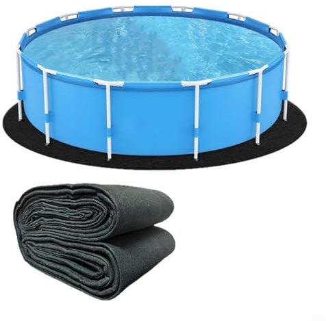 FACAIIO Tapis de piscine rond de, tapis piscine epais pour villa, cour, pour villas de loisirs 5.5 m