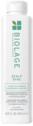 Biolage ausgleichendes Shampoo für fettige Haut, geeignet für alle Haartypen, angereichert mit ferentiertem Tee und Glykolsäure, Clarifying Shampoo, Scalp Sync, 400 ml
