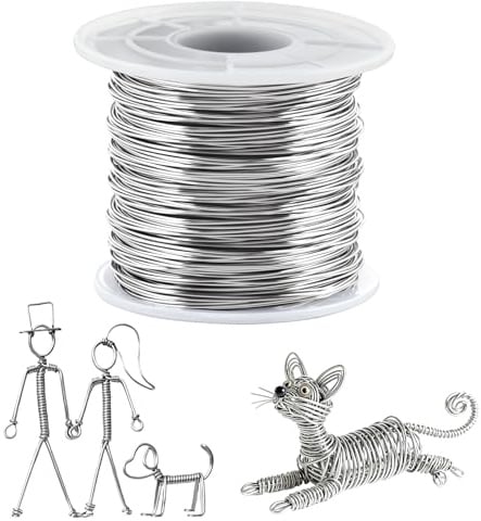 1 Rolle 304 Edelstahldraht,Silberdraht zum Basteln,Edelstahl Draht 100 m x 0.5 mm,Biegbarer Basteldraht,Draht Stainless Steel mit Spule für Schmuckherstellung, Heimwerken, Basteln (Silber)