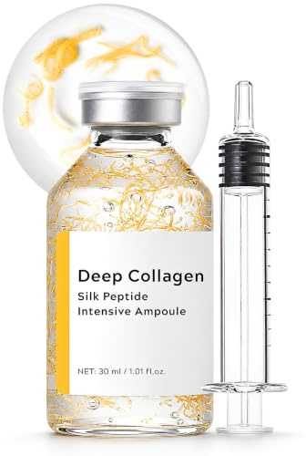 Silk Peptide Intensive Lifting Ampoule, Deep Collagen Silk Peptide Serum | Peptide Collagen Lifting Ampoule, Korean Anti Aging Serum for Women Fine Lines Smoothing, Nourishing & Firming, 30ml
