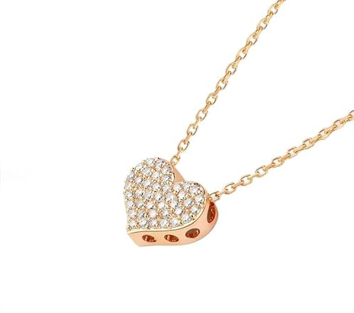 Mesnt Damen 9K Roségold Herzanhänger mit 0,22 ct Diamanten