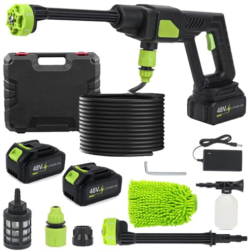 Cordless Pressure Washer, Portable Power Jet Washer with 2 Batteries