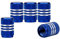 SENZEAL 5 x Aluminiumlegierung Legierung Silber um Ventilkappen (Blau)