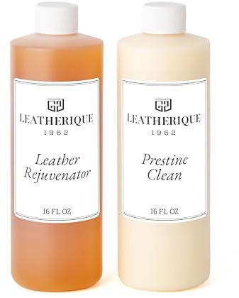 Leatherique Leather Care & Preservation Set - 16 oz | Leatherique Rejuvenator Oil & Prestine Clean 2-Step System | Softens, Conditions & Preserves Leather | Perfect for Cars, Furniture, Saddles & More