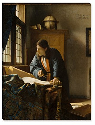Wandkings Leinwandbilder von Jan Vermeer - Wähle ein Motiv & Größe: Der Geograph - 30 x 40 cm