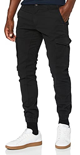 JACK & JONES Mens Stretch Cuffed Cargo Pants Cotton