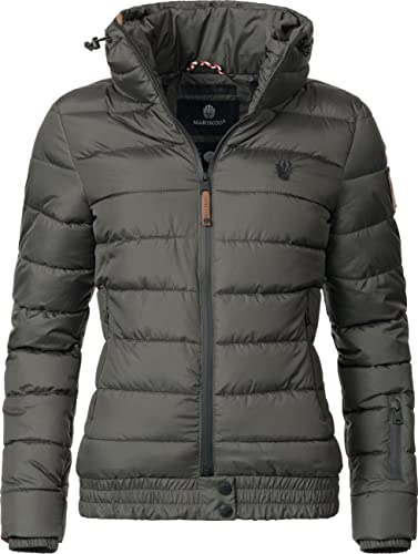 MARIKOO Damen Winter Steppjacke Poison Anthrazit Gr. XL