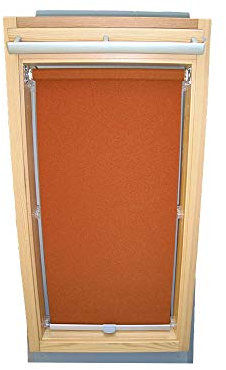 Rollo für VELUX Dachfenster Abdunkelungsrollo für TYP GGU/GPU - 606 - Farbe terracotta - mit Haltekrallen