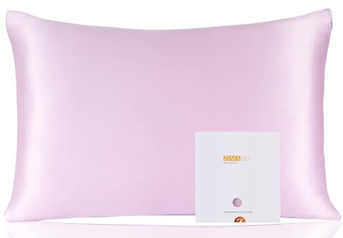 ZIMASILK Kissenbezug aus 100 % Maulbeerseide für Haar und Haut, beidseitig 19 Momme Seide, 1 Stück (Standard 50 x 75 cm, Lavendel)