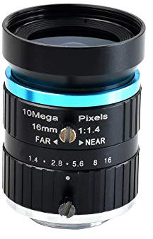 Waveshare Quality Industrial Telephoto Lens with 16mm Focal Length, Multi Field Angle and C-Mount Compatible with Raspberry Pi Camera…