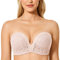 DELIMIRA Femme Soutien-Gorge sans Bretelles Anti-Glissant Bandeau Push Up Rose fumée 100F