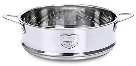 BESTonZON Dampfer Einsatz Pfannen Edelstahl Stapelbar Lebensmittel Dampfer Einsatz Topf In Topf f¨¹r Kn?del Fisch Gem¨¹se Huhn K¨¹Che 22Cm
