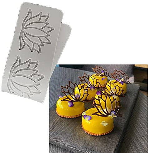 Moule en silicone creux en forme de Fleurs de lotus, tapis dentelle 3D pour décoration de cupcakes, loisirs créatifs, desserts