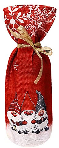 Christmas Elf Gonk Gnome Wine Gin Bottle Bag Top/Topper Cover! for Christmas Eve/Day Table Xmas! Festive Dinner Party Gift Bag Decorations Secret Santa