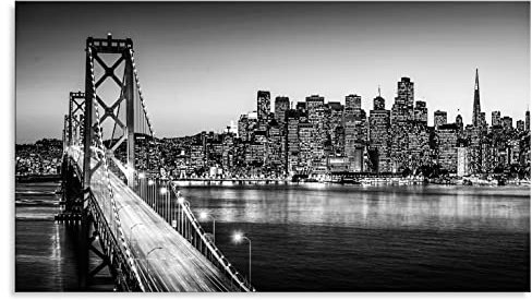 Kunstgestalten24 Leinwandbild San Francisco Bay Bridge Wandbild Kunstdruck Raum- u. Wanddekoration Übergrößen