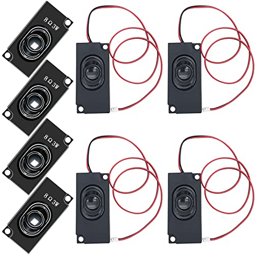 CTRICALVER Micro Speaker, 3 watt 8 ohm portable small speakers with JST-PH2.0 2 pin interface for a Variety of Small Electronic Projects (4pcs)
