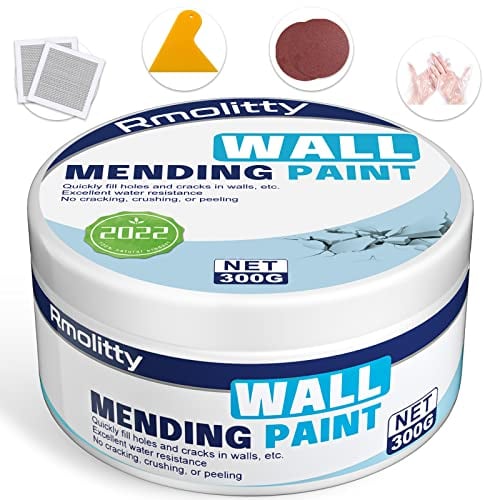 Kit de relleno de pared de agente de reparación de pared, relleno impermeable para paredes, agente de reparación de pared Safemend con raspador para llenar las grietas y la superficie de yeso (300g)