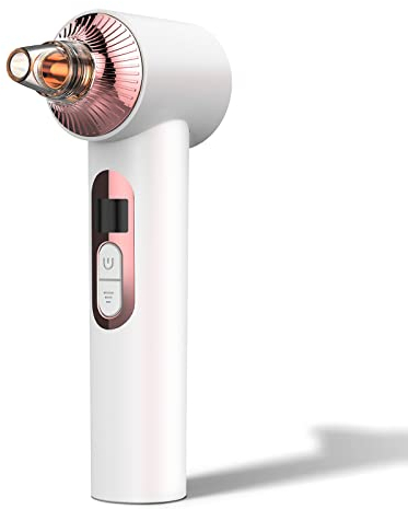 Fancii Clara Aspirateur de pores 4 en 1, rechargeable, extracteur de comédons, 3 embouts d'exfoliation, 5 buses d'aspiration, compresse chaude et froide et luminothérapie (Blanc)