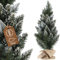 KADAX Petit sapin de Noël artificiel de 60 cm, arbre décoratif, pin enneigé, en plastique PVC, arbre de Noël, avec support et sac en jute (Anna 60 cm)