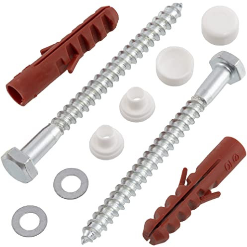 AERZETIX - C65138 - Kit di fissaggio per WC/bidet vite Ø6x70mm per fissaggio a terra - tassello Ø10x50mm - in nylon/metallo - tirafondi a testa esagonale - fissaggio idraulico sanitari calcestruzzo