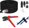 50m ARLI Solarkabel H1Z2Z2-K 4mm² + Crimpzange + 10 Paar Solarstecker/Buchse IP68 1500V für 2,5/4/6mm² + Schraubenschlüssel Werkzeug Set