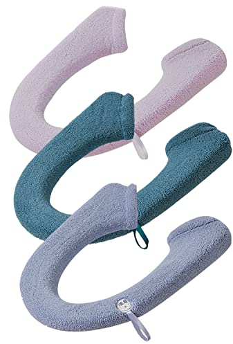 Guojanfon WC-Sitzbezug, Badezimmer, weich, dicker, wärmer mit Druckknöpfen, fixiert, dehnbar, waschbar, Fasertuch, WC-Sitzbezüge Pads