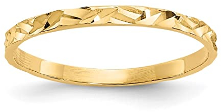 Goldfarbener Ring mit Zickzack-Design für Jungen oder Mädchen, Ringmaße: 1 mm breit, Größe F.00