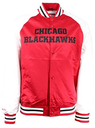 Mitchell & Ness Chicago Blackhawks Scarlet NHL Primetime Lightweight Satin Jacket - M