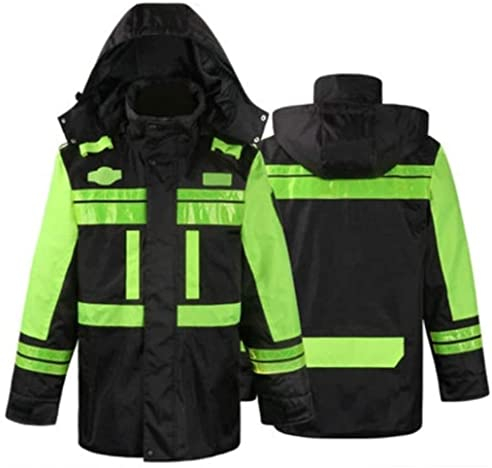 RUTAVM Warnweste Reflektorweste Wasserdichtem reflektierender Anzug, Mantel Schwarz-gelbes Oxford-Stoff regendes Sicht abnehmbar Inner Sicherheitsweste (Blue : A, Size : XX-Large)