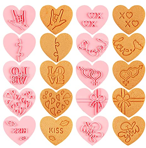 Herz-Ausstechformen-Set, 10 Stück, Mini-Valentinstag-Ausstechformen, Stempel, Kunststoff, Keksausstecher Für Valentinstag, Backen, Geburtstag, Kuchendekoration