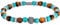 Luca Barra Armband aus der Kollektion Summer. Elastisches Herren-Armband mit türkisfarbenen Steinen und Tigerauge und Elementen. Länge des Armbands: 21 cm. Armband: BA1541, Sterlingsilber