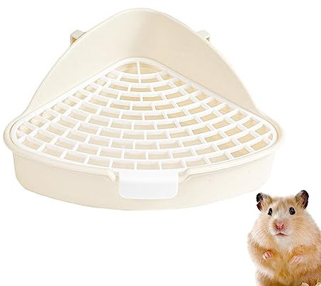 Kaninchen-Toilettentablett | Dreieckige Katzentoilette mit hoher Kapazität und Schutzgeländer gegen Spritzwasser | Haustier-Ecktoilette, Wiederverwendbare, abnehmbare Katzentoilette für