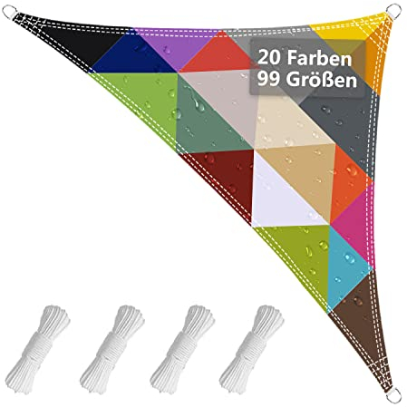 Sichtschutz sonnensegel wasserdicht dreieckig 2x2x3M,95% UV-Schutz, witterungsbeständig und reißfest aus 420D Oxford-Stoff mit Befestigungsset für Garten und Balkon - Dunkelgrau