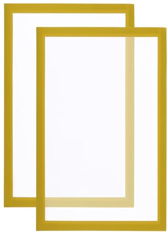 PATIKIL A4 Magnetic Picture Frame, 2 Pack Magnetic Sign Holder Self Adhesive Magnetic Display Frame Reusable Double Sided Frosted for Refrigerator Window Wall Photo Artwork, Gold