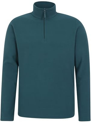 Mountain Warehouse Camber II Mens Half-Zip Fleece - Lightweight & Quick Dry Microfleece - Autumn, Winter, Outdoors Petrol XXS